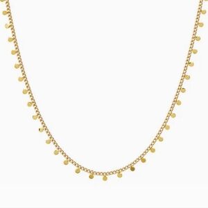 Adina Eden Solid Dangling Discs Cuban Link Necklace
